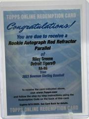 Riley Greene [Red] #RA-RG Baseball Cards 2023 Bowman Sterling Rookie Autographs Prices