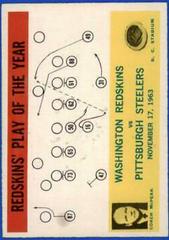 Washington Redskins [Play Card] #196 Football Cards 1964 Philadelphia Prices