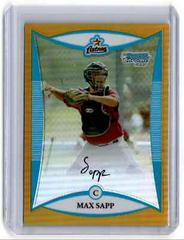 Max Sapp [Gold Refractor] #BCP1 Baseball Cards 2008 Bowman Chrome Prospects Prices