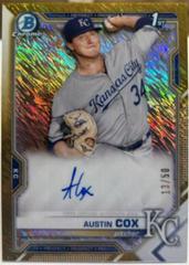 Austin Cox [Gold Shimmer Refractor] #CPA-AC Baseball Cards 2021 Bowman Chrome Prospect Autographs Prices
