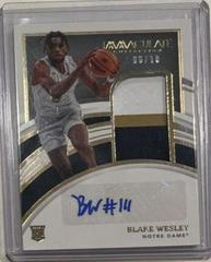 Blake Wesley [Patch Autograph Gold] #47 Basketball Cards 2022 Panini Immaculate Collection Collegiate Prices