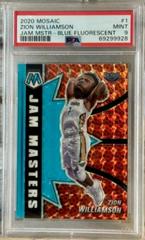 Zion Williamson [Blue Fluorescent] #1 Basketball Cards 2020 Panini Mosaic Jam Masters Prices