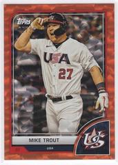 Mike Trout [SP Variation Orange Cracked Ice] Baseball Cards 2023 Topps World Classic Prices