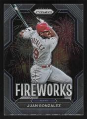 Juan Gonzalez Baseball Cards 2023 Panini Prizm Fireworks Prices