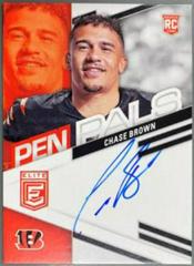 Chase Brown [Blue Ink] #PPCB Football Cards 2023 Panini Donruss Elite Pen Pals Autographs Prices