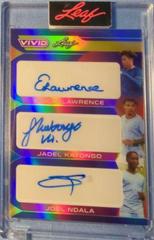 Emilio Lawrence , Jadel Katongo , Joel Ndala [Navy Blue] Soccer Cards 2022 Leaf Vivid Triple Autographs Prices