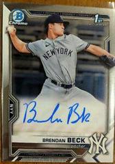 Brendan Beck Baseball Cards 2021 Bowman Draft Pick Chrome Autographs Prices