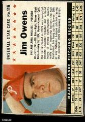 Jim Owens [Hand Cut] Baseball Cards 1961 Post Cereal Prices