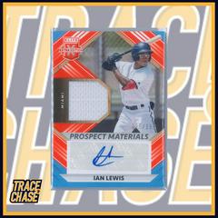 Ian Lewis [Orange] #PMS-IL Baseball Cards 2022 Panini Elite Extra Edition Prospect Materials Signatures Prices