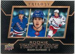 Braden Schneider Hockey Cards 2022 Upper Deck Trilogy Rookie Triptychs Prices