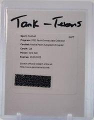 Tank Dell [Emerald] #21 Football Cards 2023 Panini Immaculate Signature Patch Rookie Prices