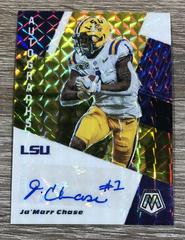 Ja'Marr Chase [Gold] Football Cards 2021 Panini Mosaic Draft Picks Autographs Prices