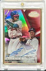 Ronald Acuna Jr. [Red] #FA-RA Baseball Cards 2018 Topps Gold Label Framed Autograph Prices