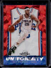 Ben Simmons [Red Cracked Ice] #19 Basketball Cards 2019 Panini Contenders Optic Uniformity Prices
