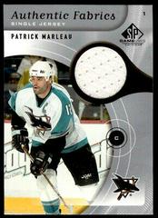 Patrick Marleau #AF-PM Hockey Cards 2005 SP Game Used Authentic Fabrics Prices