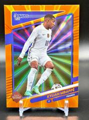 Kylian Mbappe [Orange Laser] Soccer Cards 2021 Panini Donruss Road to Qatar Prices