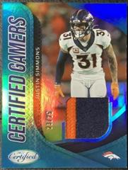 Justin Simmons [Teal] Football Cards 2022 Panini Certified Gamers Mirror Prices
