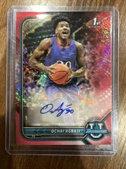 Ochai Agbaji [Red Shimmer Refractor] Basketball Cards 2021 Bowman University Chrome Autographs Prices