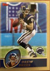 Drew Brees [Gold] Football Cards 2003 Topps Prices