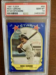 Rick Cerone Baseball Cards 1981 Fleer Star Stickers Prices
