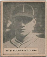 Buckey Walters #61 Baseball Cards 1936 World Wide Gum Prices