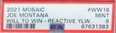Joe Montana [Reactive Yellow] #WW-16 Football Cards 2021 Panini Mosaic Will to Win Prices