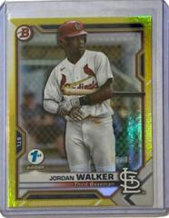 Jordan Walker [Yellow Foil] #BFE-146 Baseball Cards 2021 Bowman 1st Edition Prices