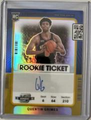 Quentin Grimes [Autograph Gold] Basketball Cards 2021 Panini Contenders Prices