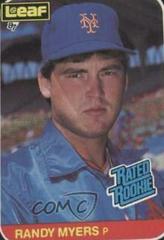 Randy Myers #29 Baseball Cards 1987 Leaf Prices