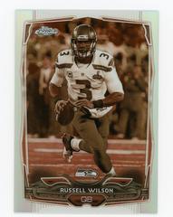 Russell Wilson [Hands at Waist Sepia Refractor] #102 Football Cards 2014 Topps Chrome Prices