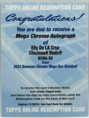 Elly De LA Cruz Baseball Cards 2022 Bowman Chrome Mega Box Mojo Autographs Prices