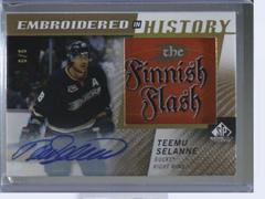 Teemu Selanne [Autograph] #71 Hockey Cards 2021 SP Game Used Embroidered in History Prices