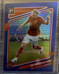 Erling Haaland [Optic Blue] Soccer Cards 2021 Panini Donruss Road to Qatar Prices