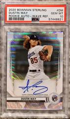 Dustin May [Wave Refractor] #DM Baseball Cards 2020 Bowman Sterling Rookie Autographs Prices