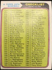 Checklist 133-264 Baseball Cards 1974 Topps Prices