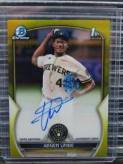 Abner Uribe [Yellow] #CPA-AU Baseball Cards 2023 Bowman Chrome Prospect Autographs Prices