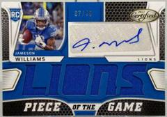 Jameson Williams [Gold] #PGS-JW Football Cards 2022 Panini Certified Piece of the Game Signatures Prices