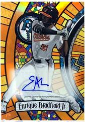 Enrique Bradfield Jr. [Orange] Baseball Cards 2023 Bowman Draft Glass Autographs Prices