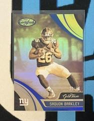 Saquon Barkley [Mirror Blue] #GT-SAB Football Cards 2018 Panini Certified Gold Team Prices