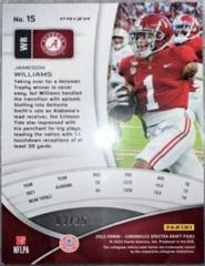 Jameson Williams [Red] #15 Football Cards 2022 Panini Chronicles Draft Picks Spectra Prices
