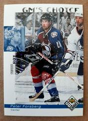 Peter Forsberg [Prime Choice Reserve] Hockey Cards 1998 UD Choice Prices