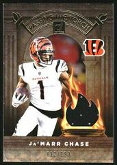 Ja'Marr Chase, Chad Johnson Football Cards 2022 Panini Donruss Passing the Torch Jerseys Prices