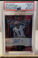 Ja'Marr Chase [Red] #SSP-JMC Football Cards 2021 Panini Select Signatures Select Prices