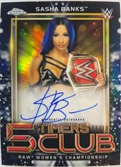 Sasha Banks [Black Refractor] #5TA-SB Wrestling Cards 2021 Topps Chrome WWE 5 Timers Club Autographs Prices