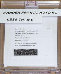Wander Franco [Red] #LSS-WF Baseball Cards 2022 Panini Three and Two Lone Star Signatures Prices
