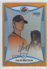 Zach Britton [Orange Refractor] Baseball Cards 2008 Bowman Chrome Prospects Prices