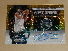 Karl-Anthony Towns [Gold] #53 Basketball Cards 2023 Panini Prizm Fast Break Autograph Prices