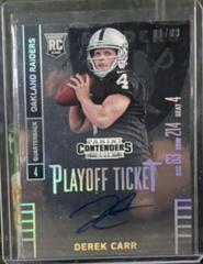 Derek Carr [Looking at Camera Autograph Playoff Ticket] Football Cards 2014 Panini Contenders Prices