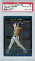 Justin Morneau #155 Baseball Cards 2002 Bowman Chrome Draft Picks Prices