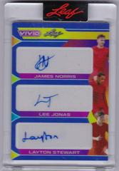 James Norris , Lee Jonas , Layton Stewart [Navy Blue] Soccer Cards 2022 Leaf Vivid Triple Autographs Prices